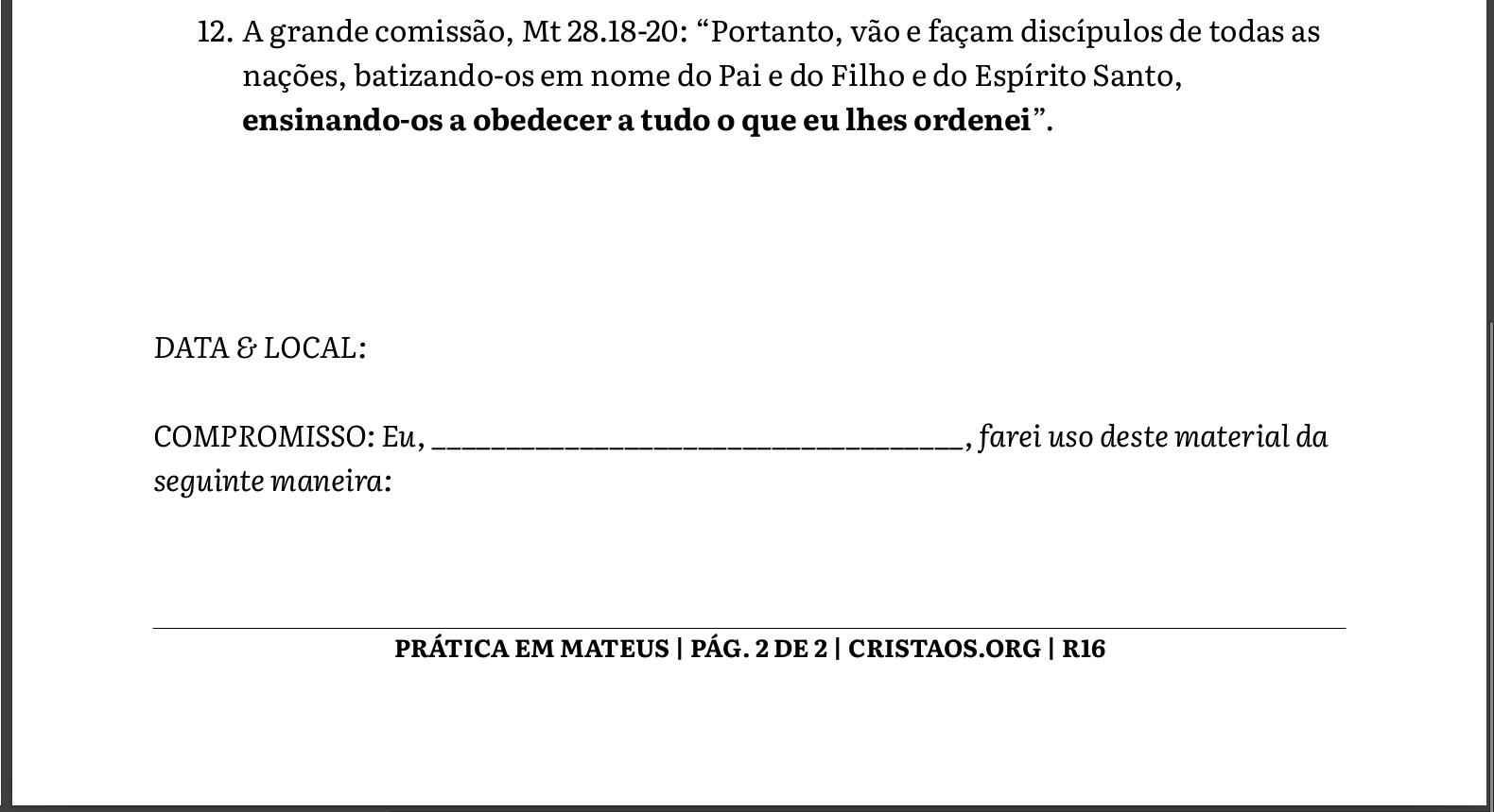 Qual o meu compromisso com o texto?